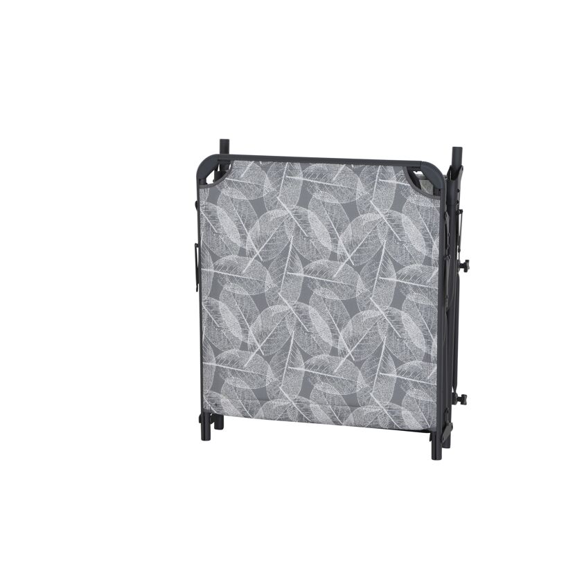 Camping-Sonnenliege 'Natura' klappbar mit Sonnendach grau 69 x 43 x 200 cm