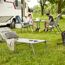 Camping-Sonnenliege 'Natura' klappbar mit Sonnendach grau 69 x 43 x 200 cm