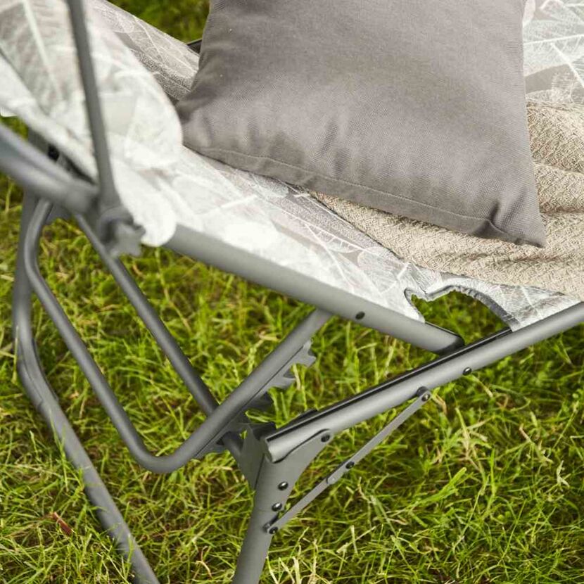 Camping-Sonnenliege 'Natura' klappbar mit Sonnendach grau 69 x 43 x 200 cm