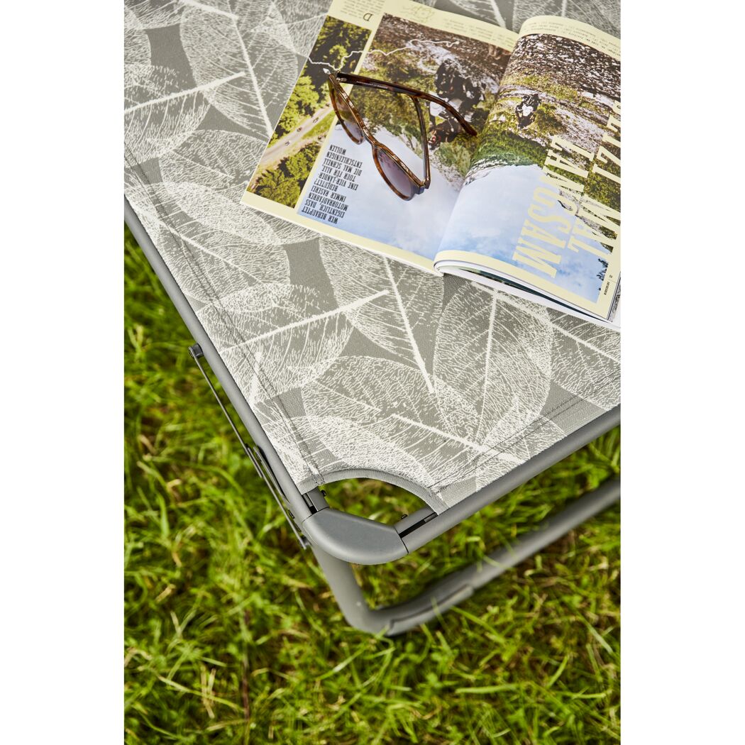 Camping-Sonnenliege 'Natura' klappbar mit Sonnendach grau 69 x 43 x 200 cm