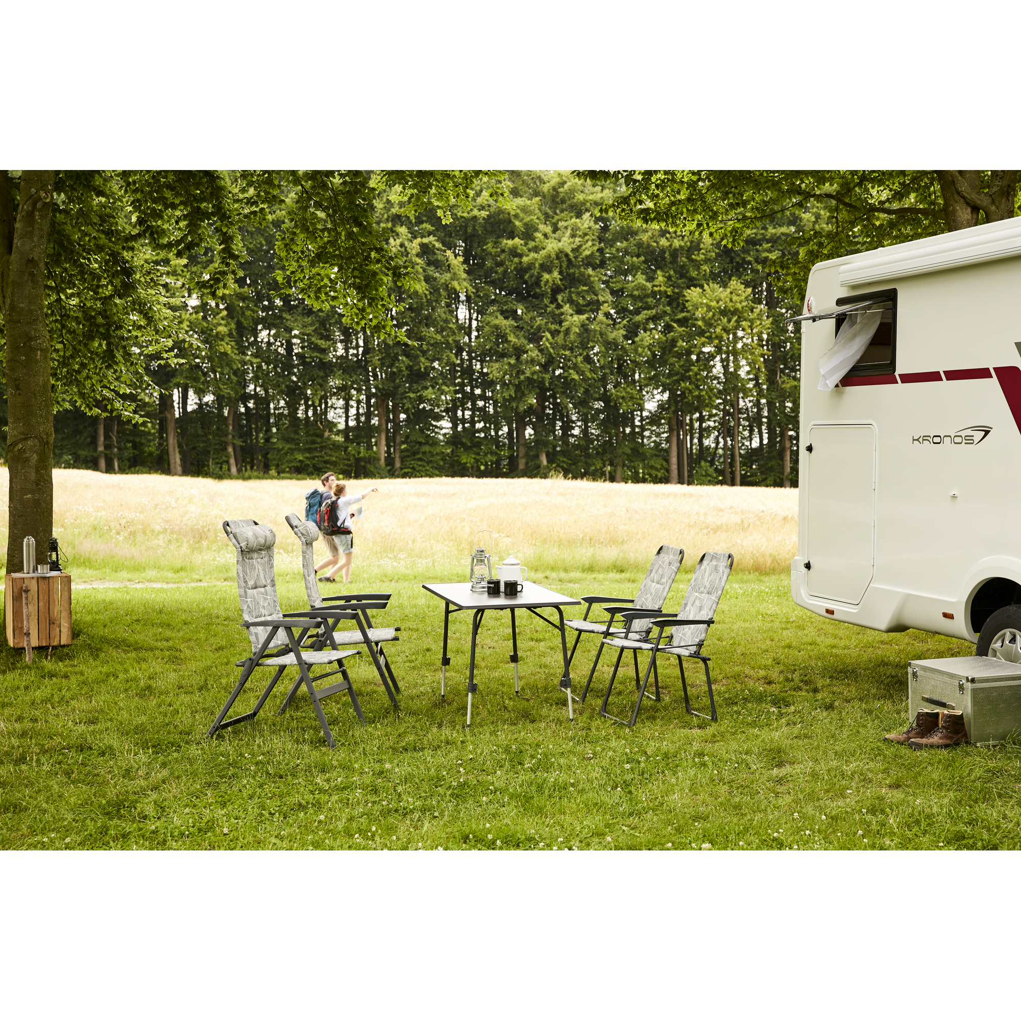 Campingsessel 'Natura' grau 67,5 x 61 x 121 cm