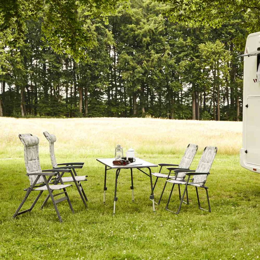 Campingstuhl 'Natura' klappbar Aluminium grau 57,5 x 100 x 45 cm