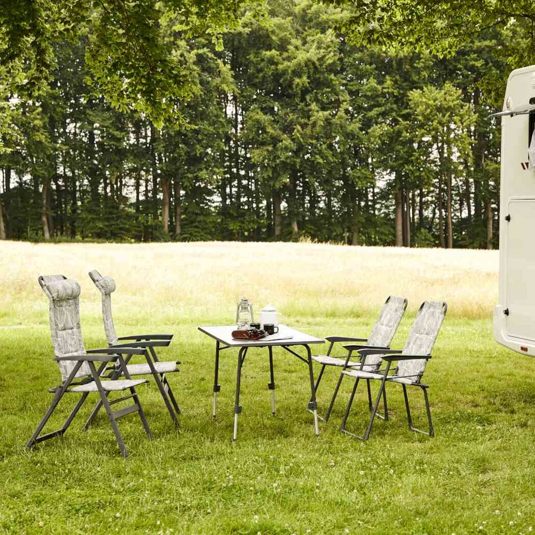 Campingstuhl 'Natura' klappbar Aluminium grau 57,5 x 100 x 45 cm
