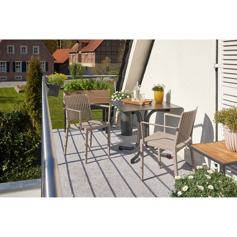 Gartentisch 'Sola' klappbar Stahl anthrazit 80 x 71 x 80 cm
