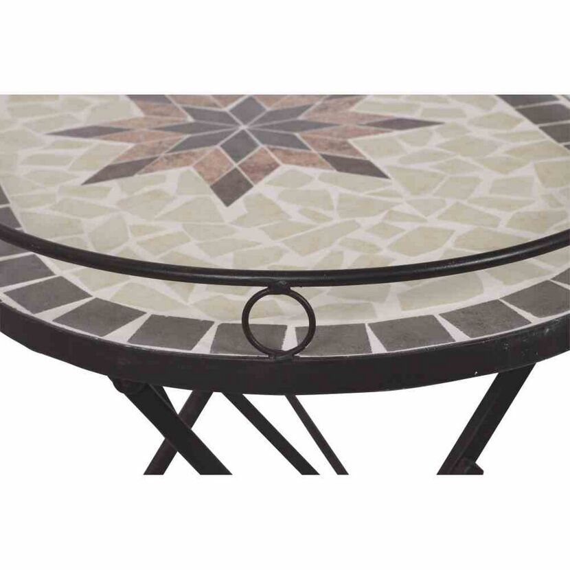 Gartentisch 'Stella' klappbar Stahl/Keramik 68 x 60 x 41 cm
