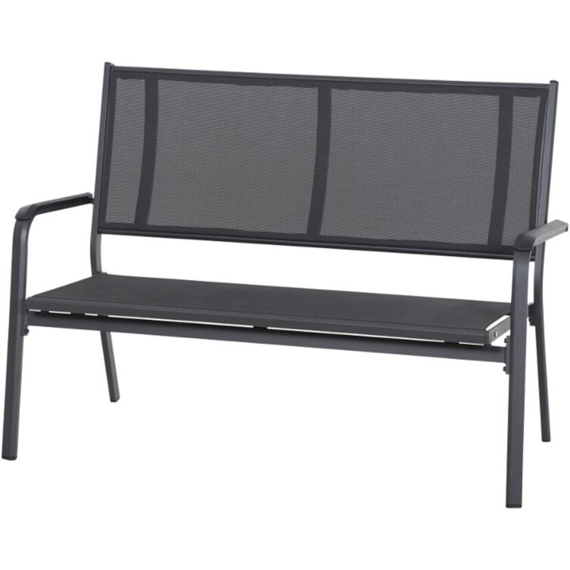 Gartenbank 'Tesoro' 2-Sitzer Aluminium anthrazit 138,5 x 97 x 67 cm