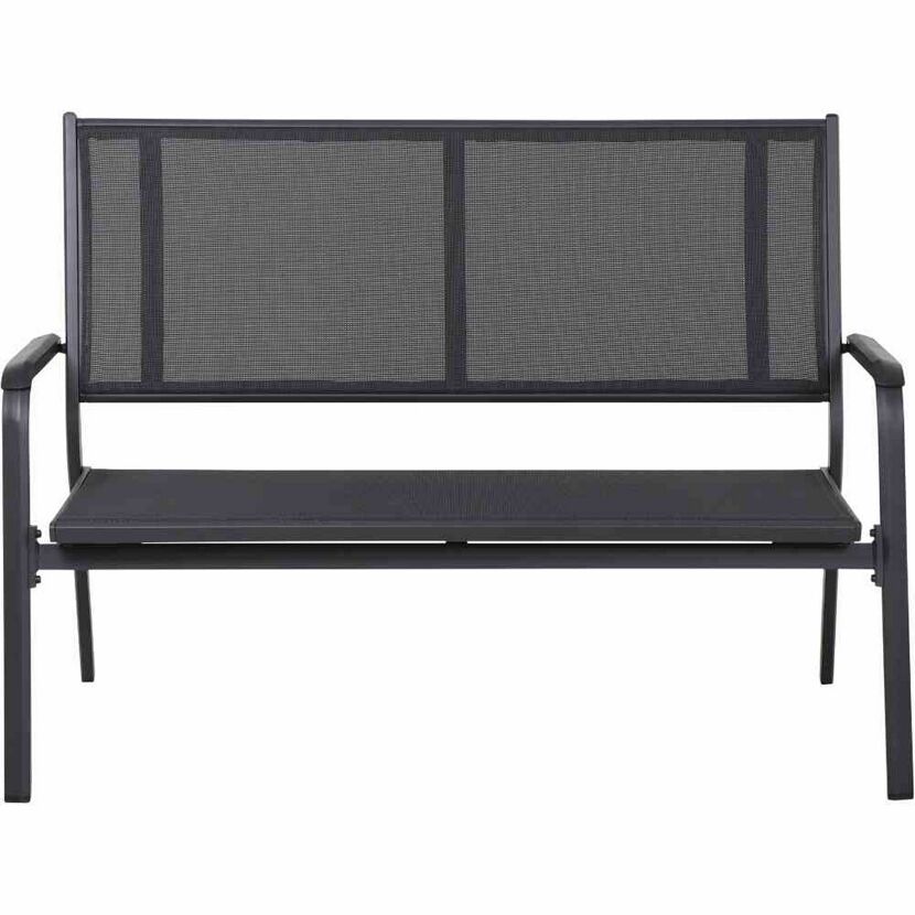 Gartenbank 'Tesoro' 2-Sitzer Aluminium anthrazit 138,5 x 97 x 67 cm