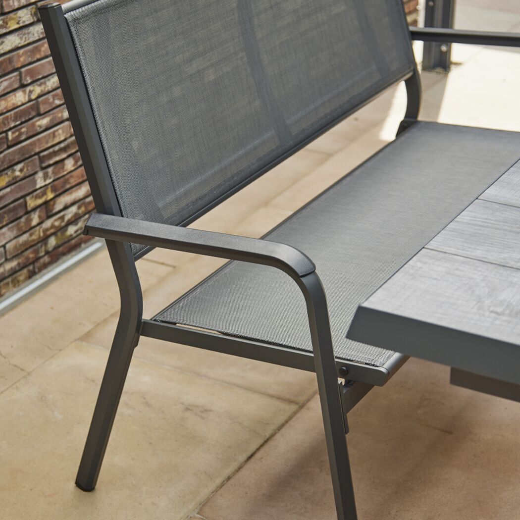 Gartenbank 'Tesoro' 2-Sitzer Aluminium anthrazit 138,5 x 97 x 67 cm