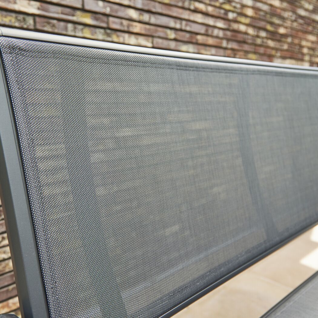 Gartenbank 'Tesoro' 2-Sitzer Aluminium anthrazit 138,5 x 97 x 67 cm