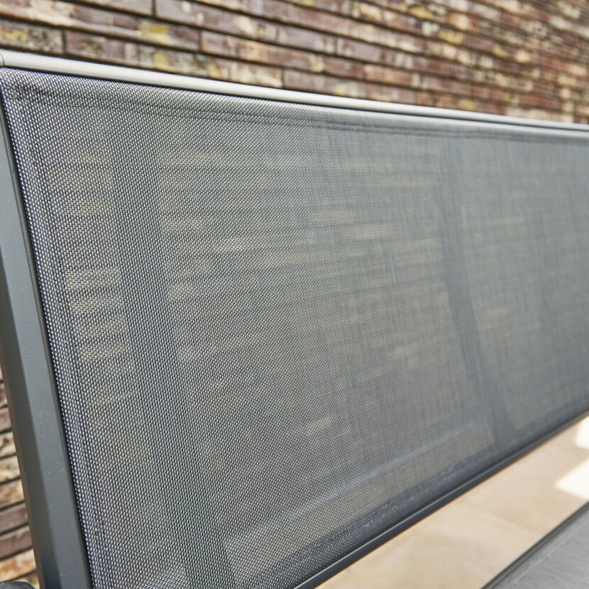 Gartenbank 'Tesoro' 2-Sitzer Aluminium anthrazit 138,5 x 97 x 67 cm