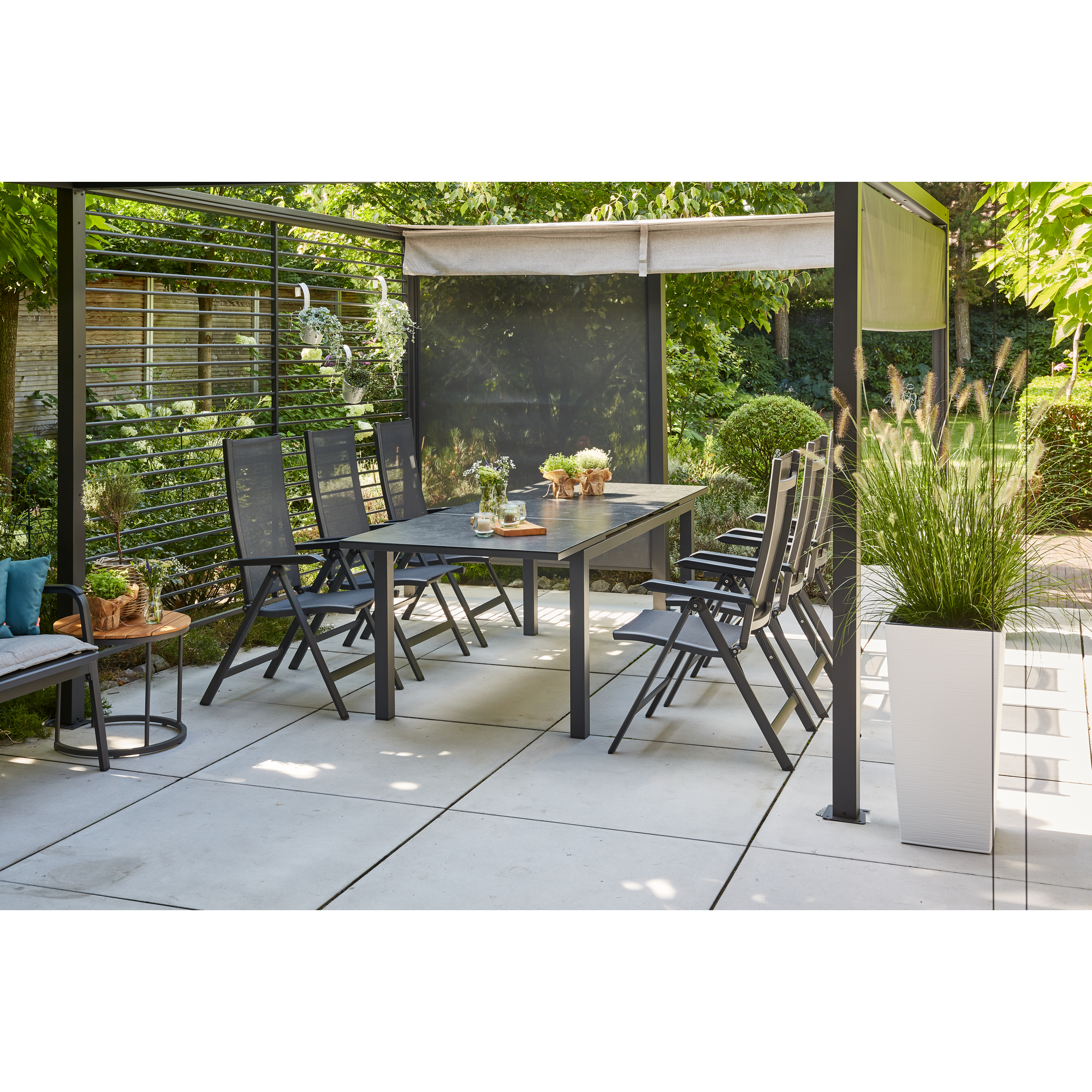 Klappsessel 'Tesoro' anthrazit 68 x 59 x 110 cm