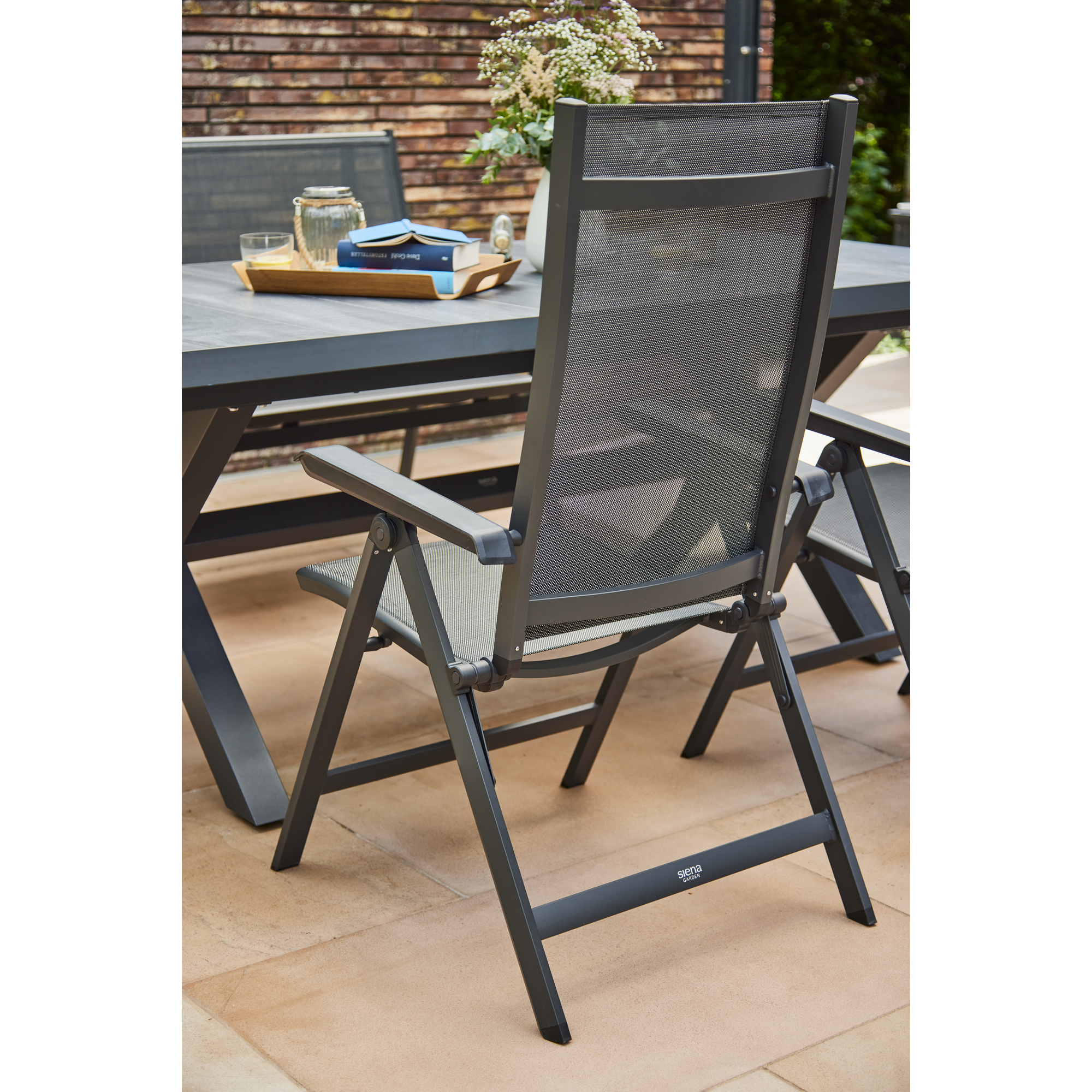 Klappsessel 'Tesoro' anthrazit 68 x 59 x 110 cm