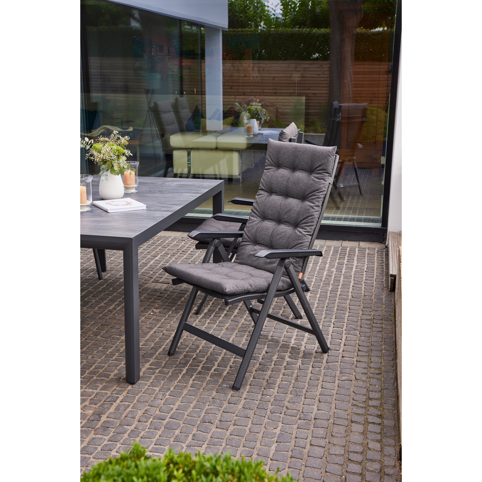 Klappsessel 'Tesoro' anthrazit 68 x 59 x 110 cm