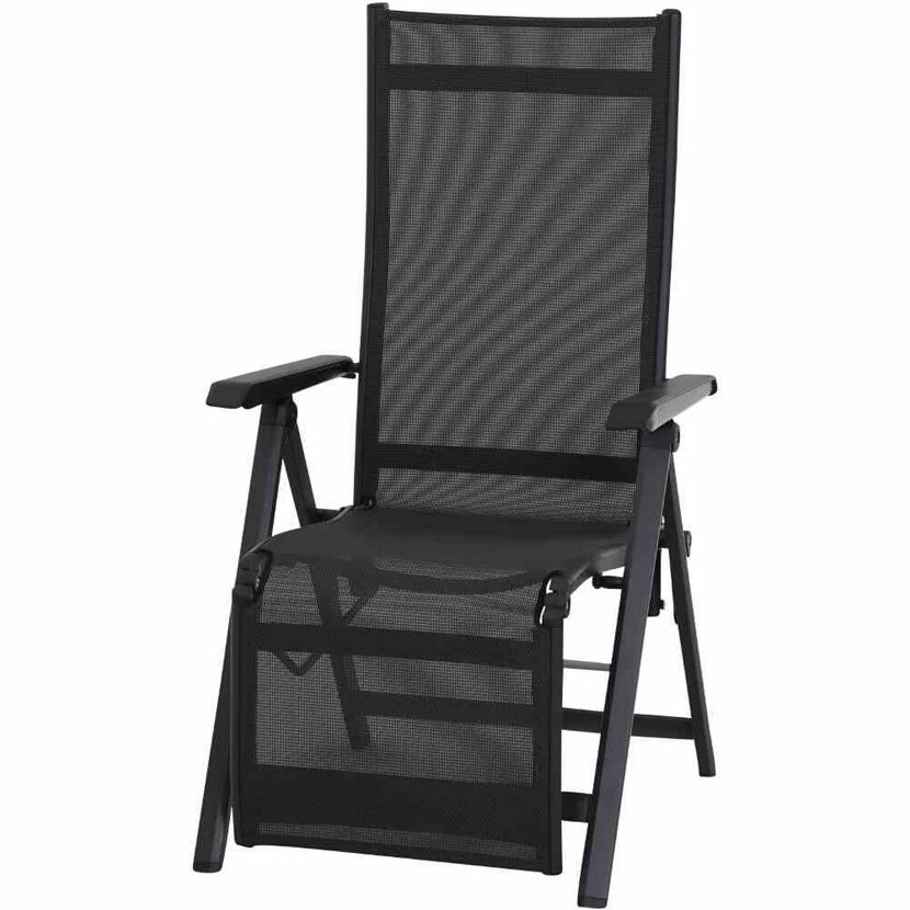 Liegestuhl 'Tesoro' klappbar Aluminium schwarz 60,5 x 111 x 72 cm