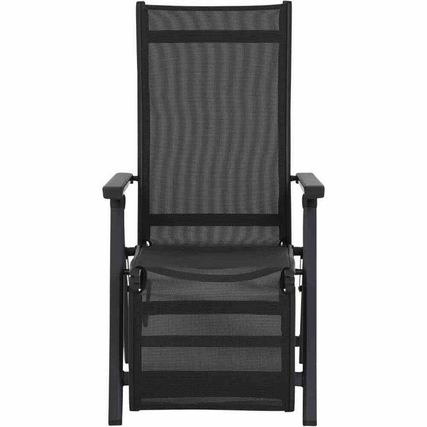 Liegestuhl 'Tesoro' klappbar Aluminium schwarz 60,5 x 111 x 72 cm