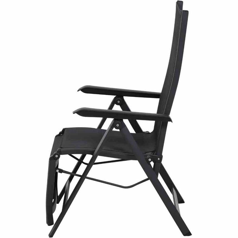 Liegestuhl 'Tesoro' klappbar Aluminium schwarz 60,5 x 111 x 72 cm