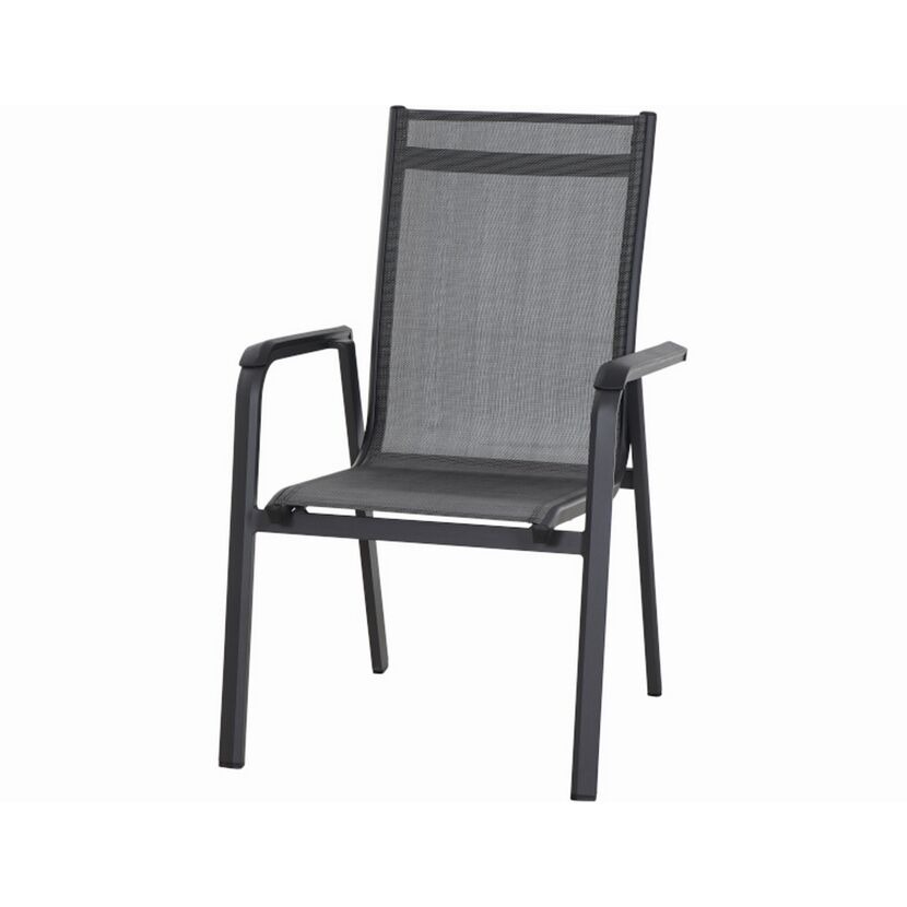 Gartenstuhl 'Tesoro' stapelbar Aluminium anthrazit 62,54 x 98 x 68 cm