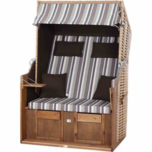 Strandkorb 'Trend 10+' Akazie braun/beige 120 x 80 x 165 cm