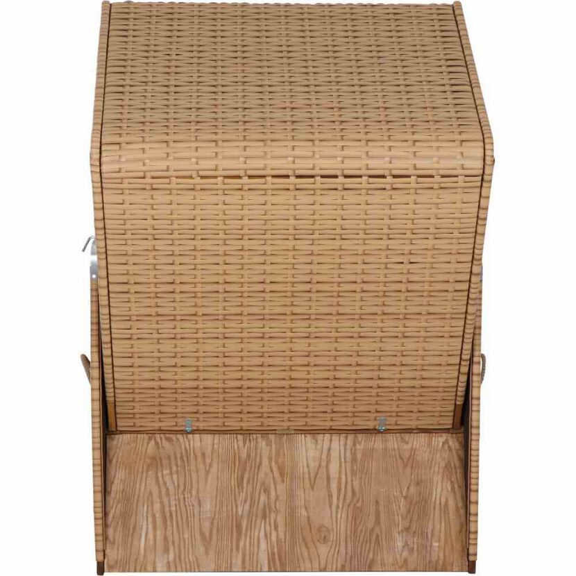 Strandkorb 'Trend 10+' 2-Sitzer Akazienholz braun/beige 101 x 165 x 80 cm