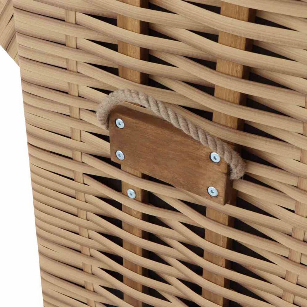 Strandkorb 'Trend 10+' 2-Sitzer Akazienholz braun/beige 101 x 165 x 80 cm