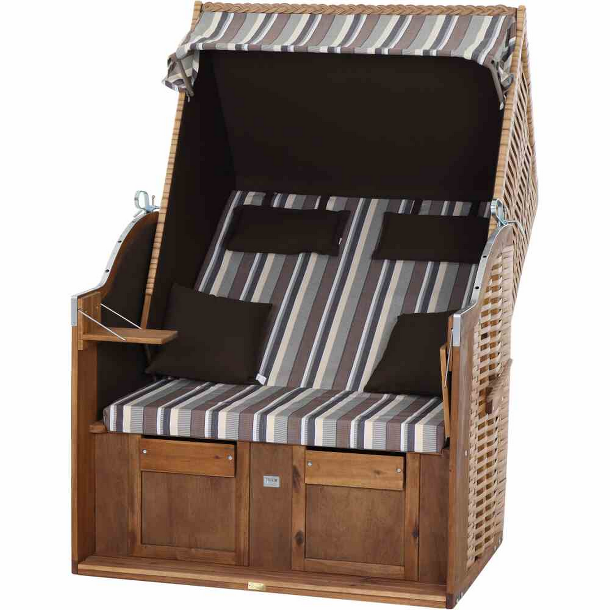 Strandkorb 'Trend 10+' Akazie braun/beige 120 x 80 x 165 cm