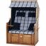 Strandkorb 'Trend 10+' 2-Sitzer Akazienholz braun/blau 80 x 165 x 80 cm
