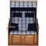 Strandkorb 'Trend 10+' 2-Sitzer Akazienholz braun/blau 80 x 165 x 80 cm