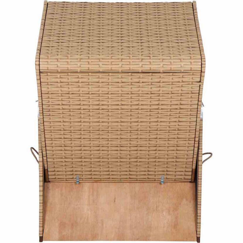 Strandkorb 'Trend 10+' 2-Sitzer Akazienholz braun/blau 80 x 165 x 80 cm