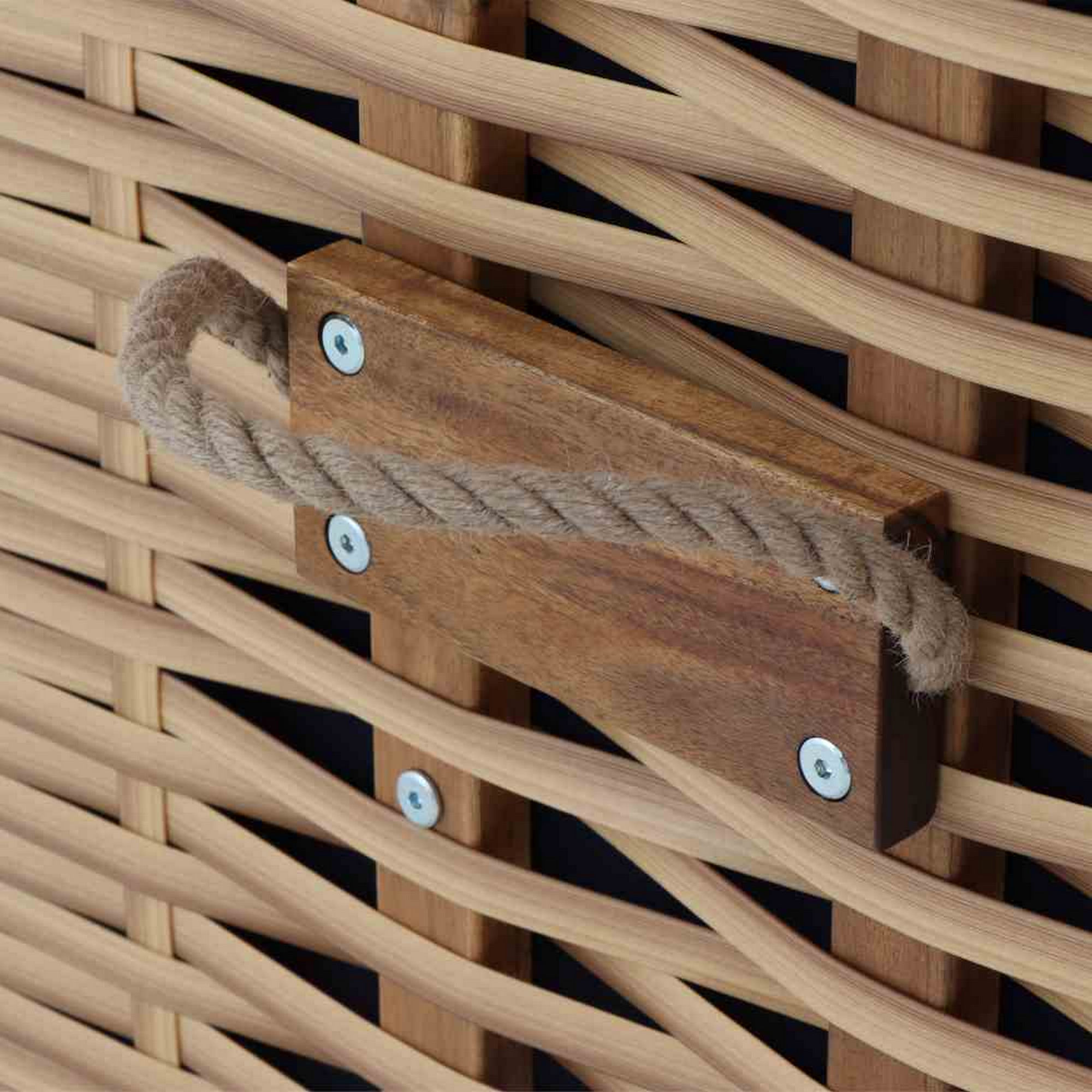 Strandkorb 'Trend 10+' Akazie braun/blau 120 x 80 x 165 cm