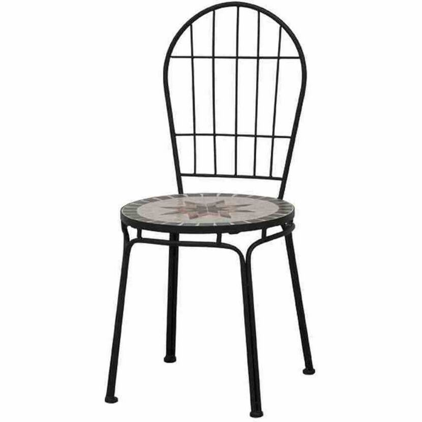 Gartenstuhl 'Stella' stapelbar Stahl schwarz/braun/beige 43 x 93,5 x 49 cm