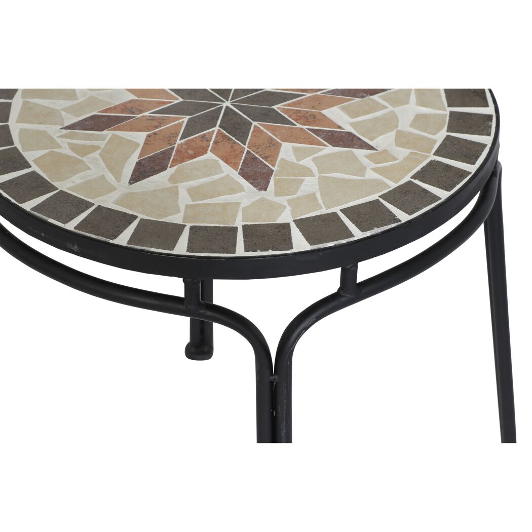 Gartenstuhl 'Stella' stapelbar Stahl schwarz/braun/beige 43 x 93,5 x 49 cm