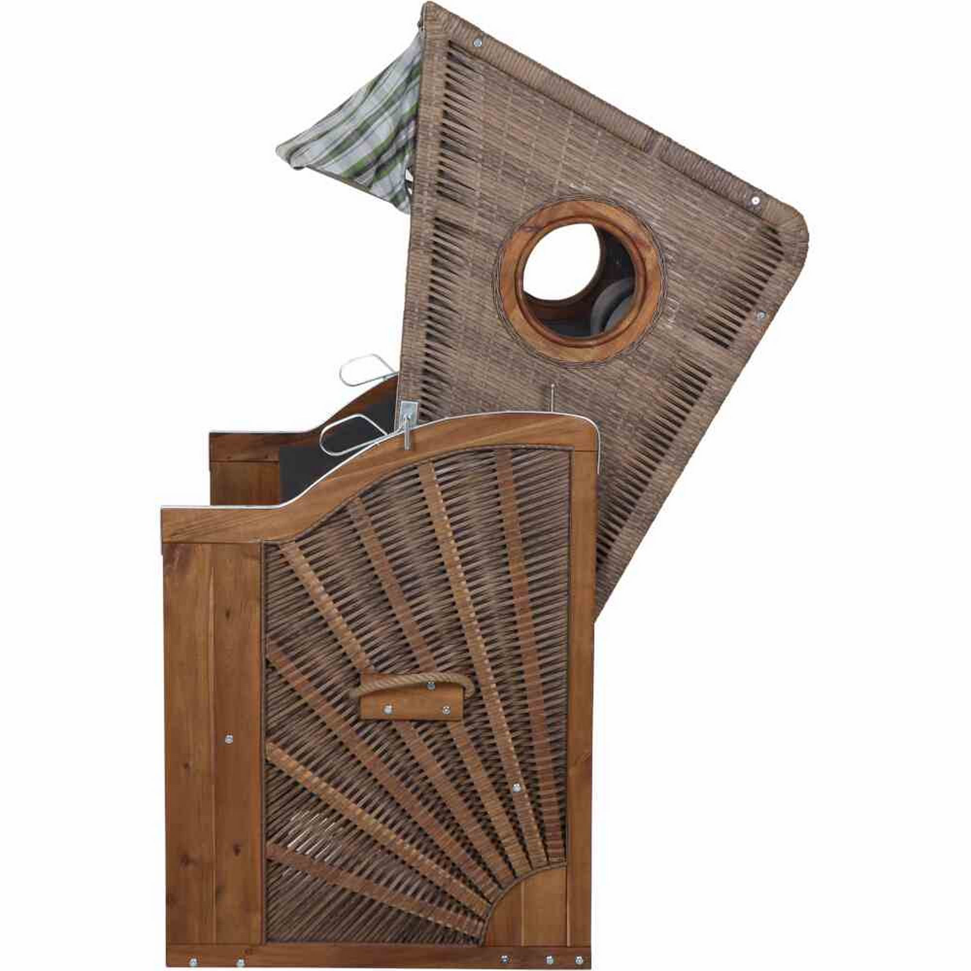 Strandkorb 'Trend 45' 2-Sitzer Akazienholz grün 120 x 155 x 80 cm