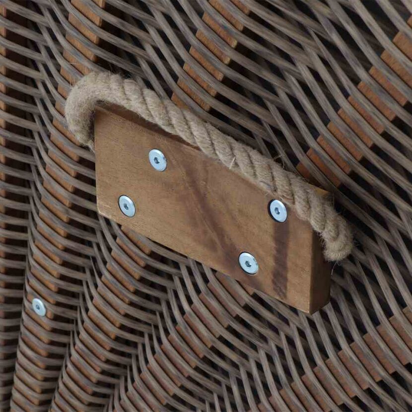 Strandkorb 'Trend 45' 2-Sitzer Akazienholz grün 120 x 155 x 80 cm