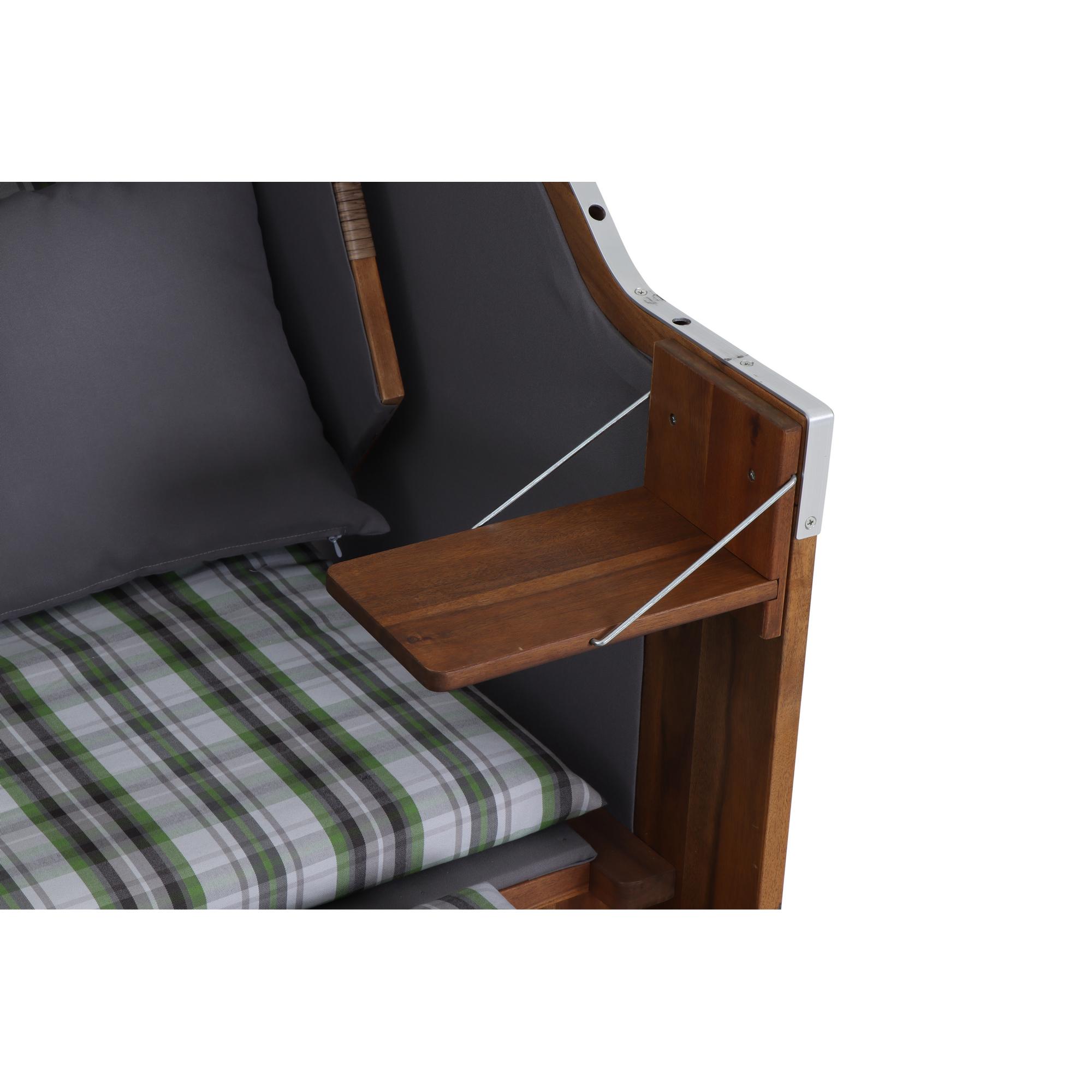 Strandkorb 'Trend 45' 2-Sitzer Akazienholz grün 120 x 155 x 80 cm