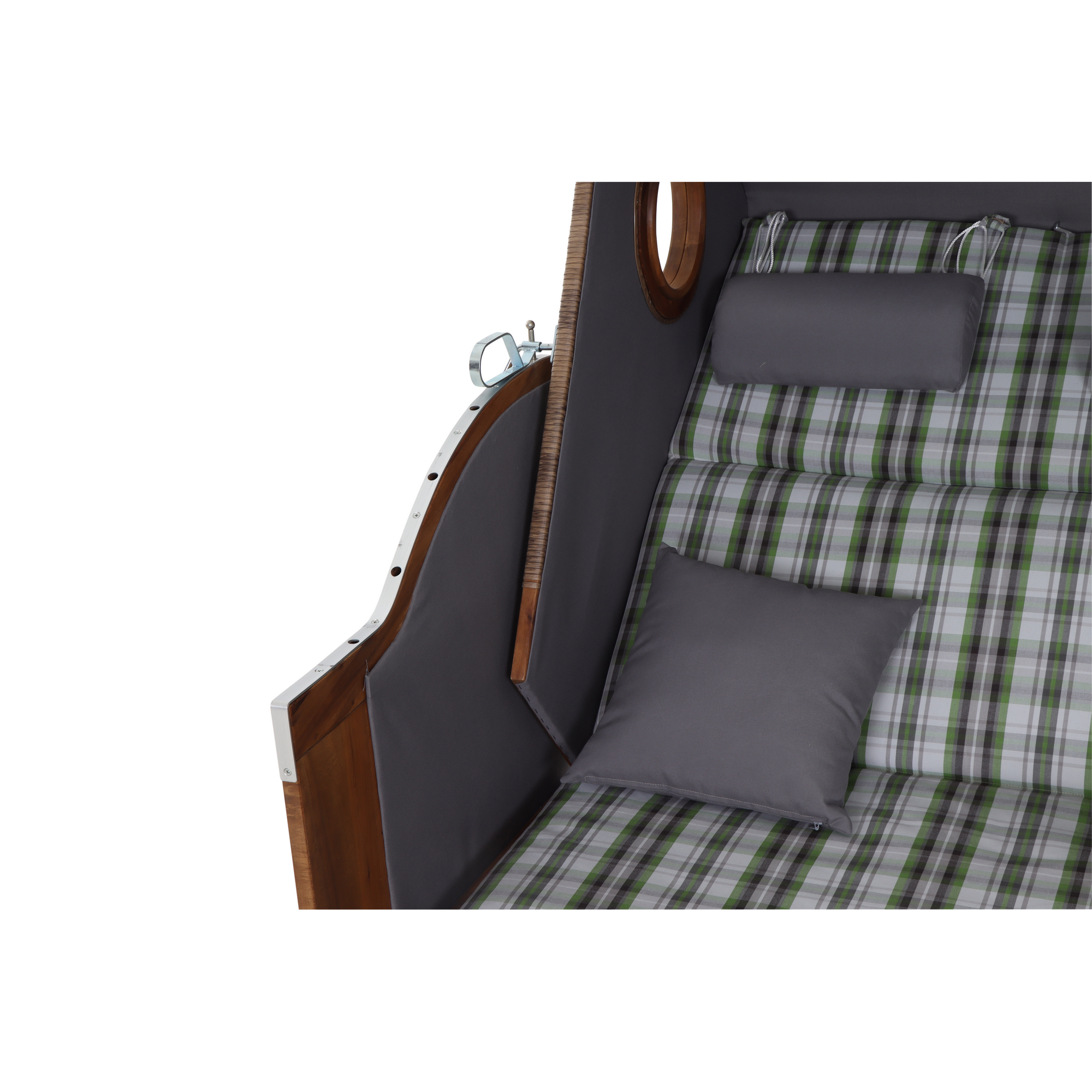 Strandkorb 'Trend 45' 2-Sitzer Akazienholz grün 120 x 155 x 80 cm