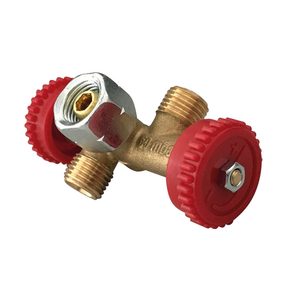 Doppelabzweigventil 50 mbar  1/4" LH
