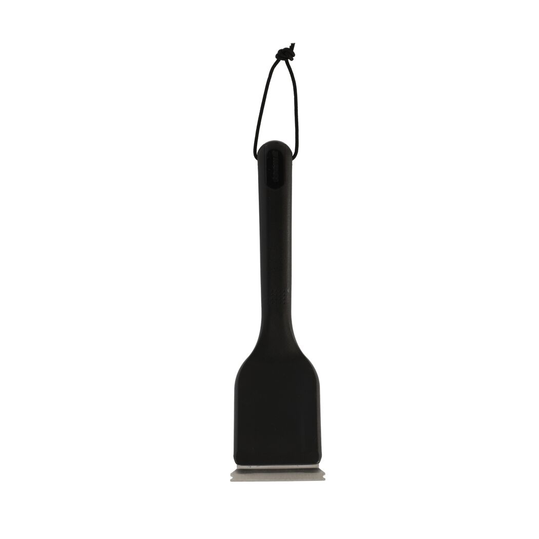 Schwarze Grillbürste mit Metallschaber