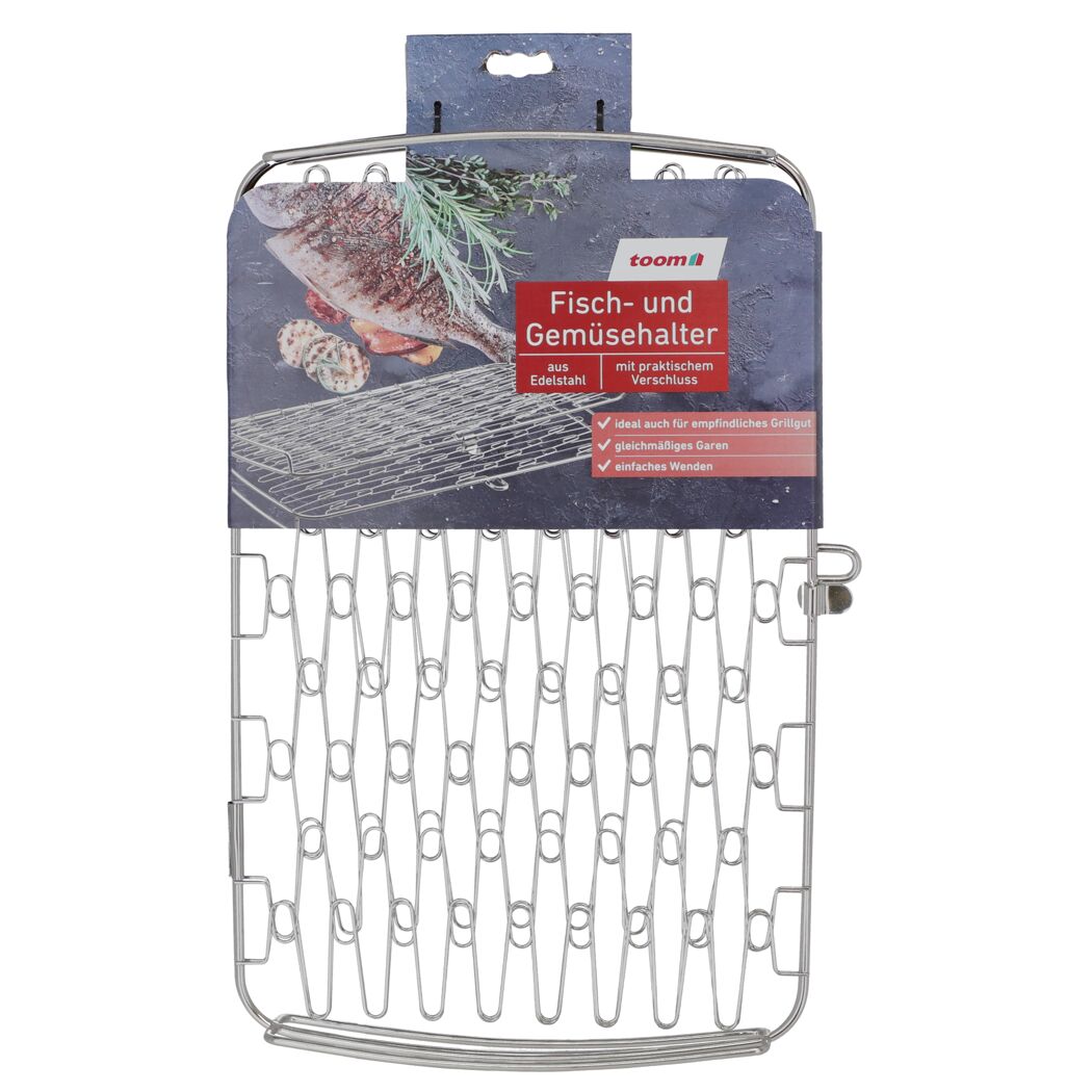 Fisch- und Gemüsehalter aus Edelstahl