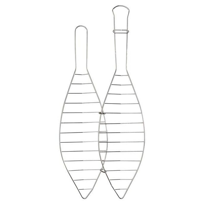 Zwei metallene Fischhalter