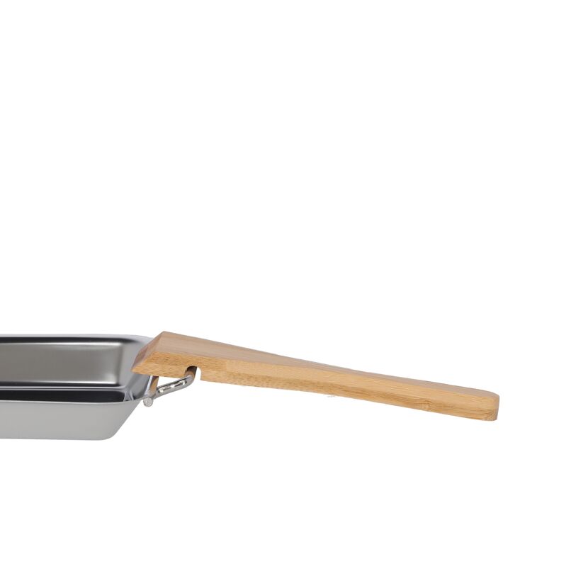 Metallenes Grillpfännchen mit Holzgriff