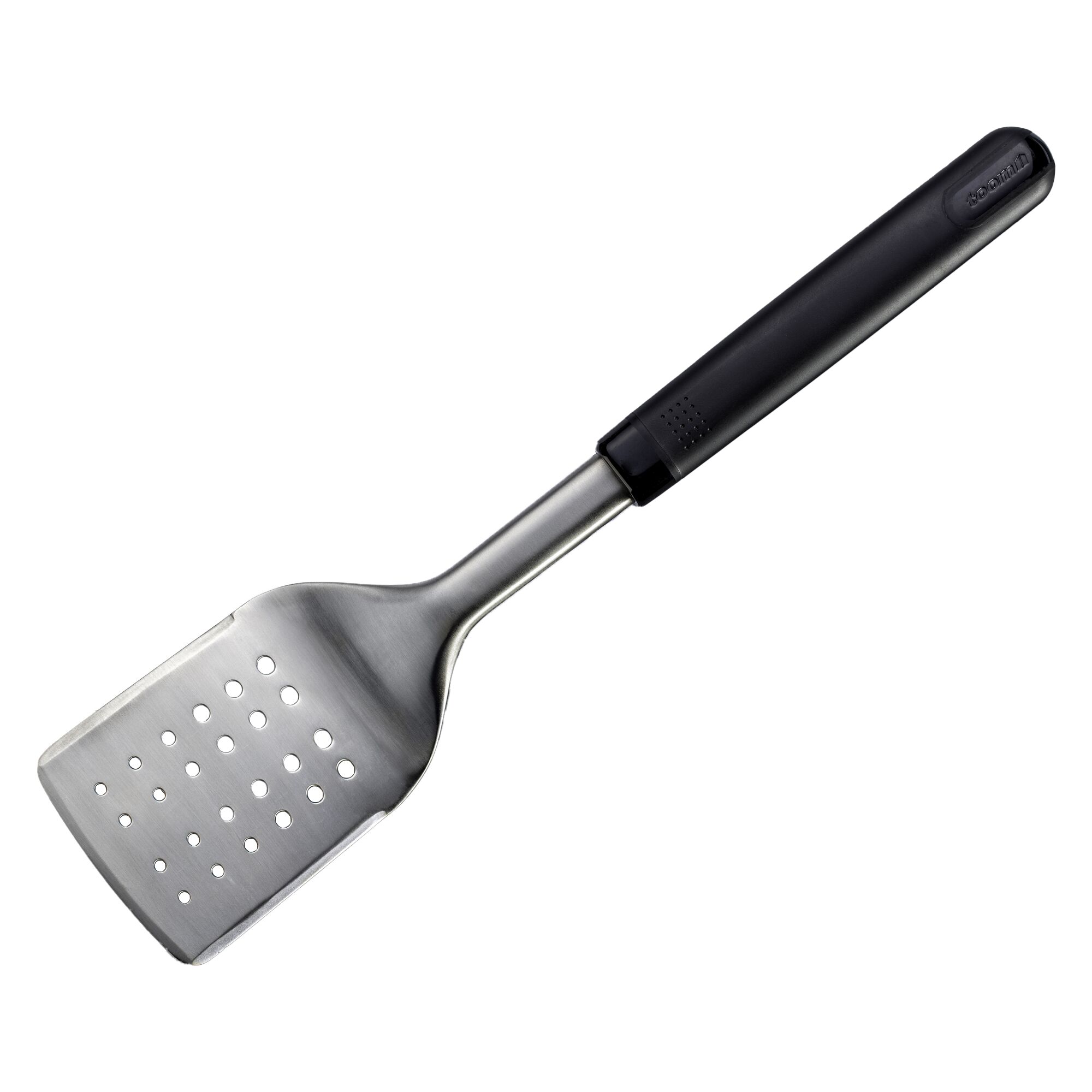 Grillwender von Rösle mit gelochtem Edelstahlblatt und schwarzem Griff