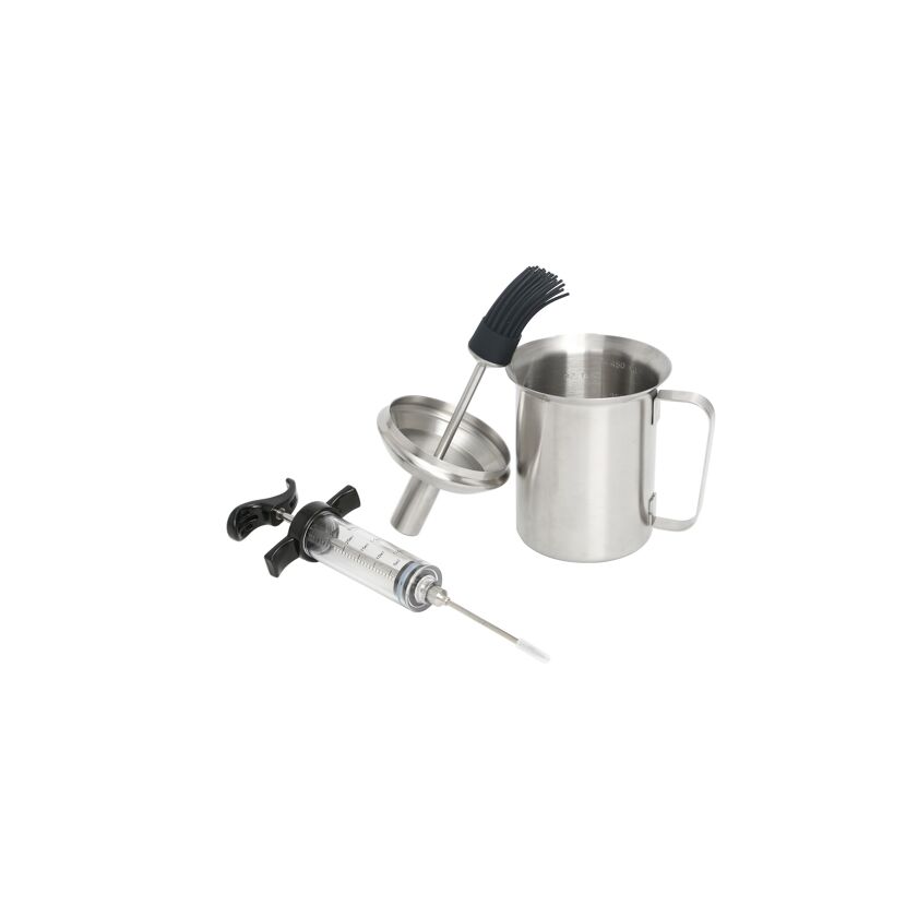 Marinier-Set mit Spritze, Pinsel und Messbecher