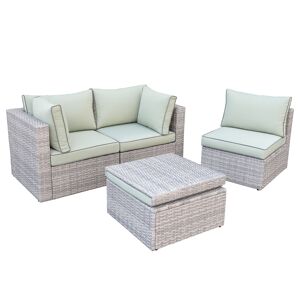 Gartenmöbel-Set 'Malu' grau 4-teilig