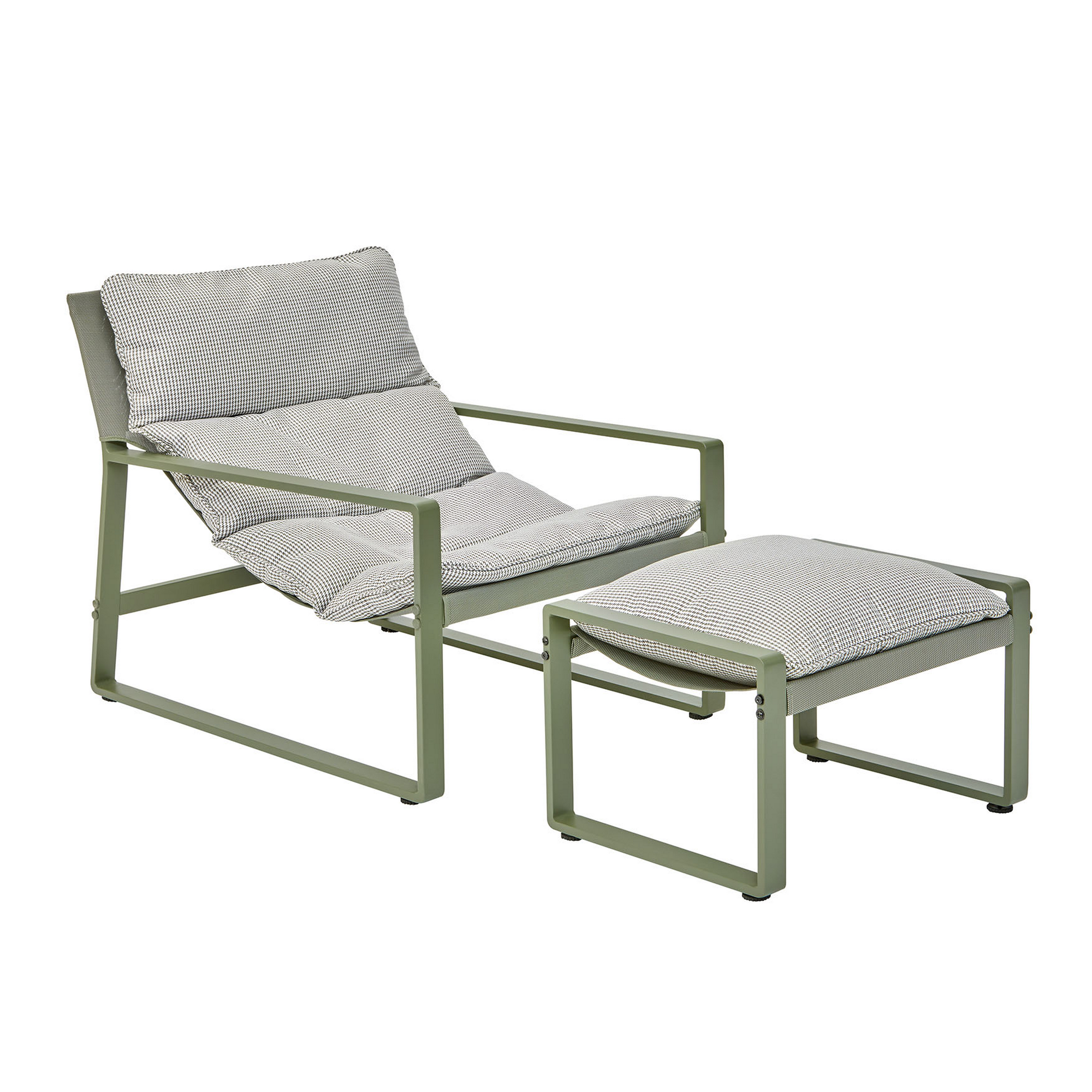 Relaxsessel-Set 'Lynn' mit Hocker grün 69 x 93 x 72 cm + product picture