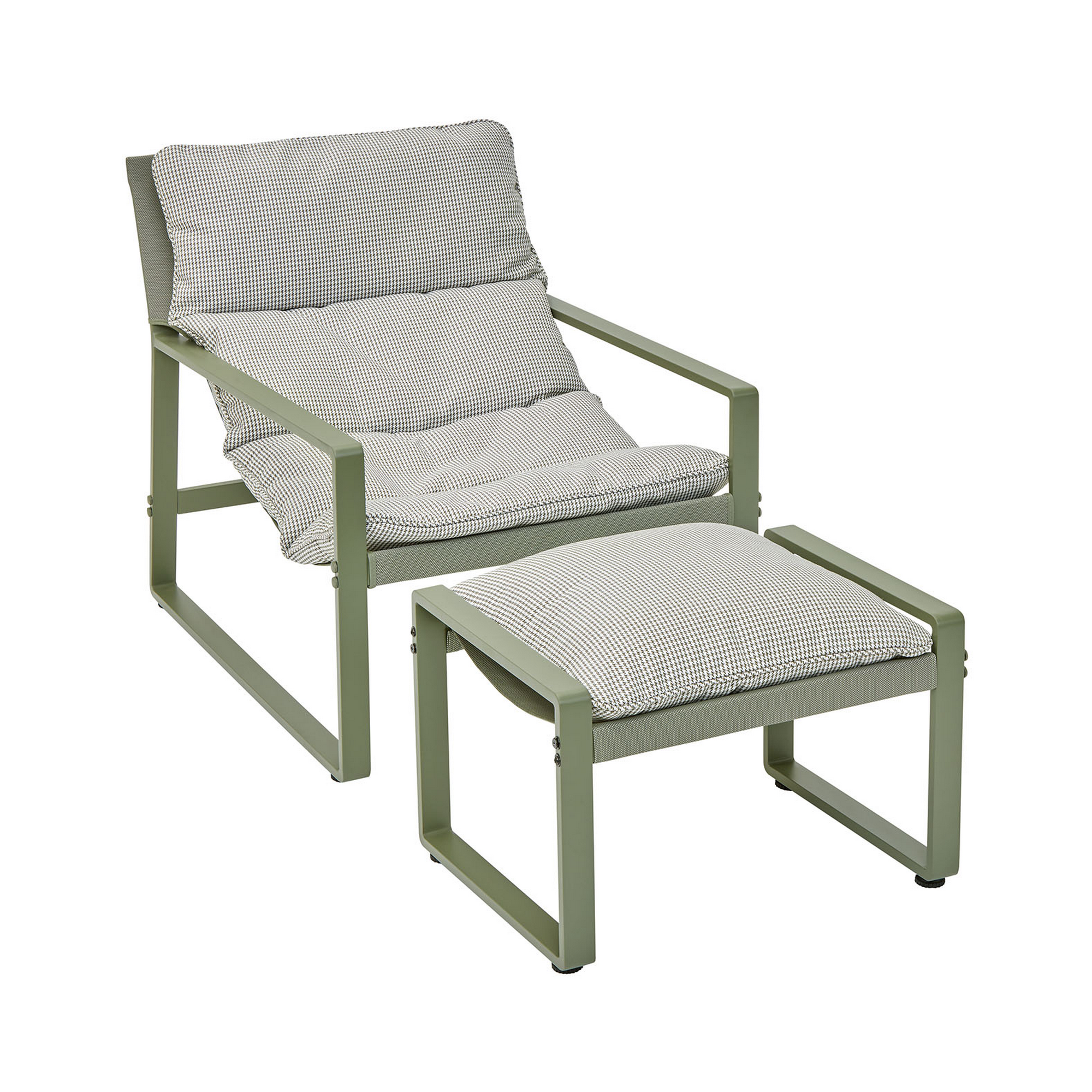 Relaxsessel-Set ‚Lynn‘ mit Hocker grün 69 x 93 x 72 cm