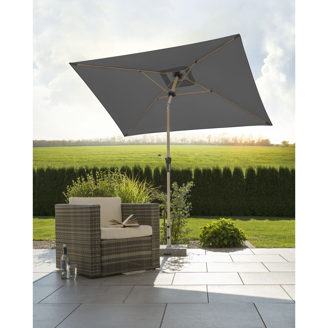 Anthrazitfarbener Sonnenschirm Cordoba 230 x 150 cm