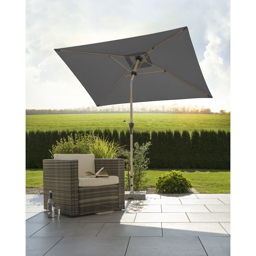 Anthrazitfarbener Sonnenschirm Cordoba 230 x 150 cm