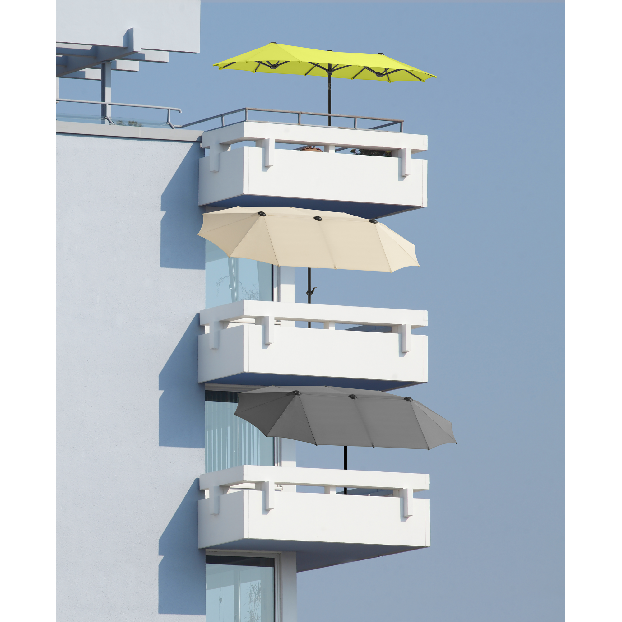 Balkonschirm 'Salerno' silbergrau 300 x 150 cm + product picture