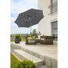 Grauer Ampelschirm Venedig Green Style 270/8 auf Terrasse