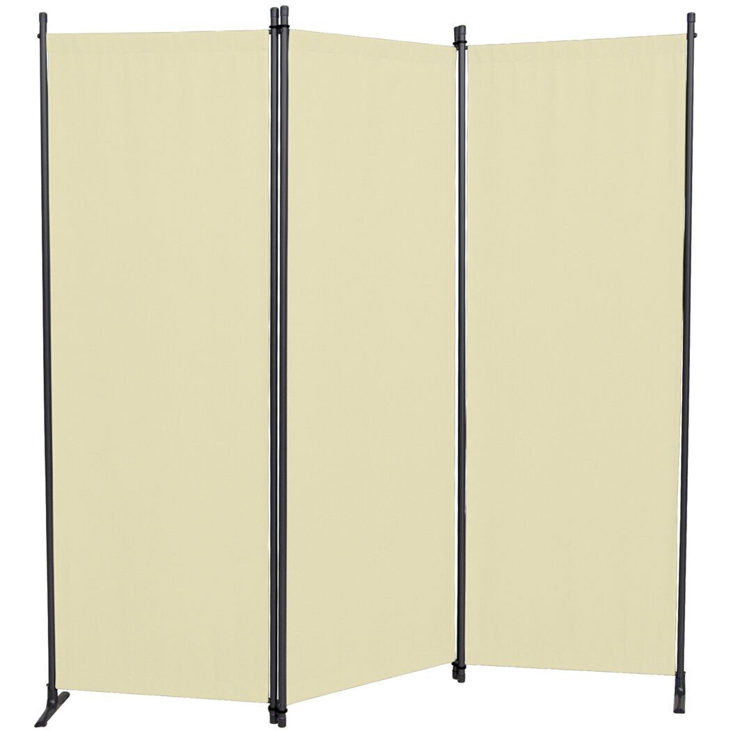 Dreiteiliger Paravent, beige